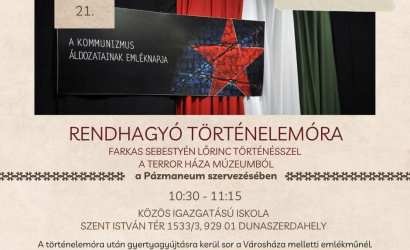 Rendhagyó történelemóra a Kommunizmus Áldozatainak Emléknapja alkalmából