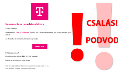 Csaló e-mailekre figyelmeztet a Slovak Telekom