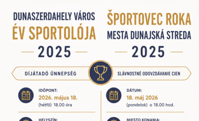 Május 18-án adják át a „Dunaszerdahely Város Év Sportolója 2025” díjakat