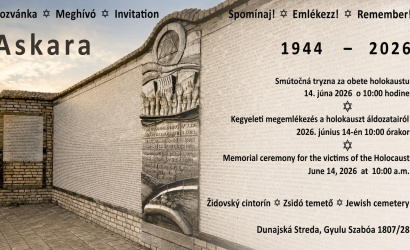 Kegyeleti megemlékezést tartanak a holokauszt áldozatainak emlékére Dunaszerdahelyen