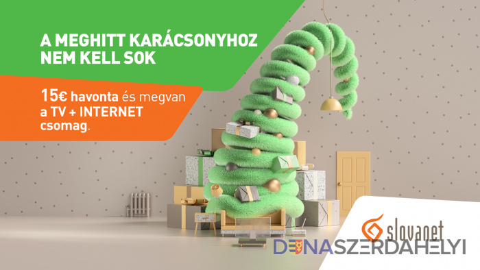 A Slovanet szolgáltató legújabb akciójában a kiemelt internetes programokat és televíziós csomagokat az igénybevétel első 6 -9 hónapjára jelentős kedvezménnyel kínálja. A Slovanet távközlési szolgáltató hozzájárul az Ön szép karácsonyához
