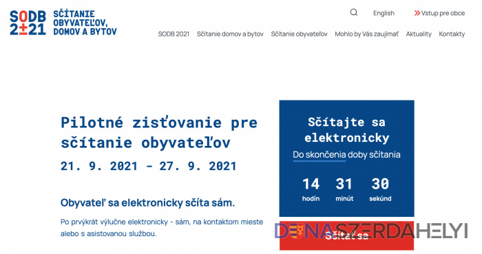forrás: pilot.scitanie.sk/ Ma estig kipróbálható a népszámlálási weboldal