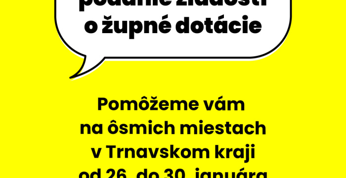 Nagyszombat megye hasznos újdonsággal áll elő a támogatások iránt érdeklődők számára: asszisztált pályázatbenyújtást kínál