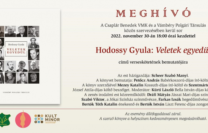 Hodossy Gyula új verseskötetét mutatják be