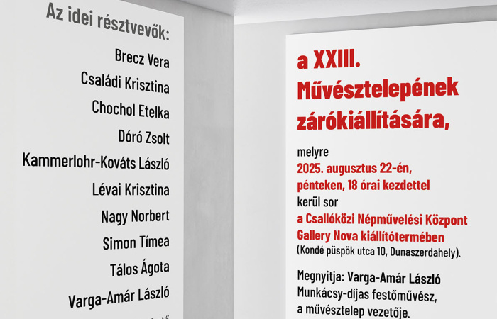 A XXIII. Művésztelep zárókiállítására hív a Kortárs Magyar Galéria