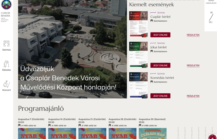 Megújult a csaplarkult.sk – új honlappal várja a látogatókat a dunaszerdahelyi kultúrközpont