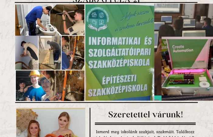 Nyitott nap a Szabó Gyula 21-ben – pénteken 8.00 órától várják az érdeklődőket