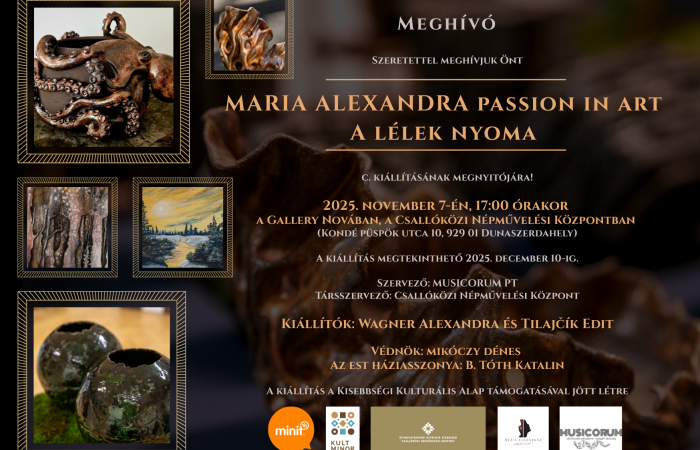 A lélek nyoma – megnyílik Maria Alexandra „Passion in Art” című kiállítása Dunaszerdahelyen