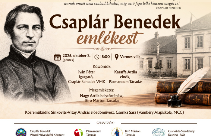 Csaplár Benedekre emlékeznek a Vermes-villában