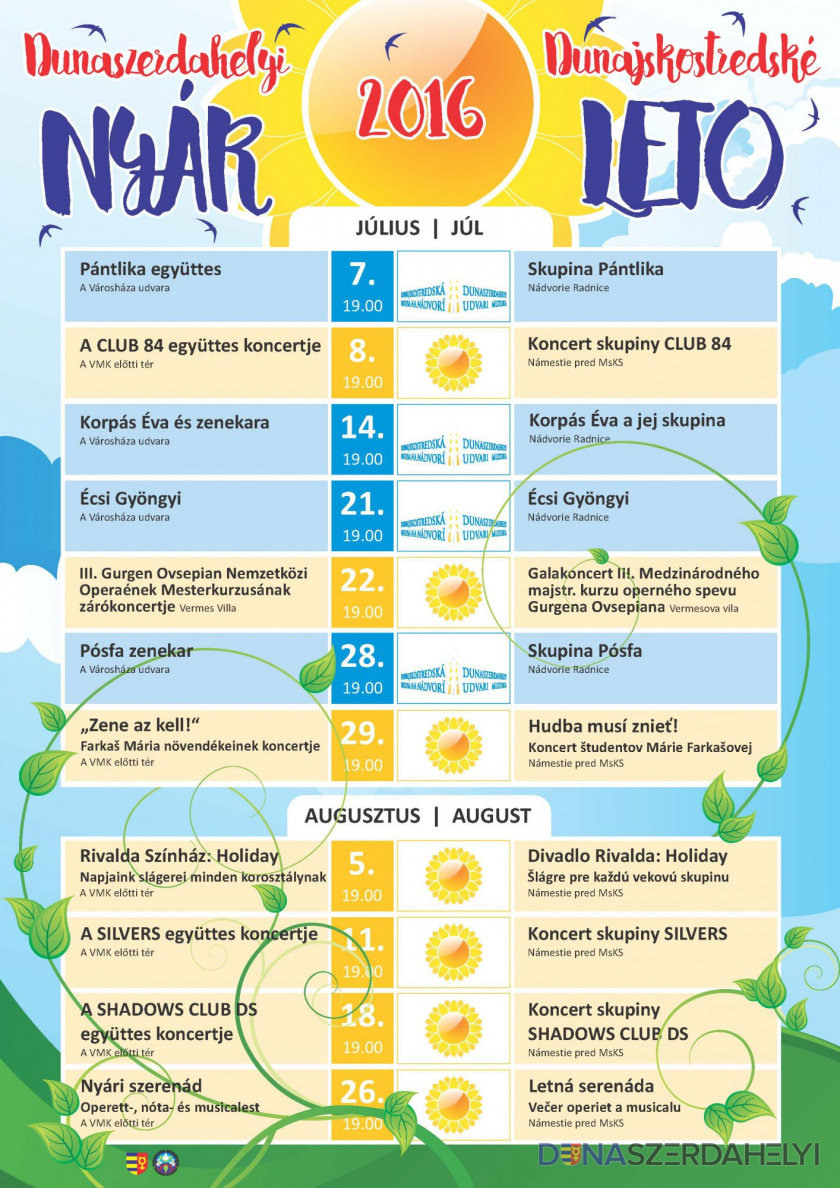Július 7-én startol a Dunaszerdahelyi Nyár!