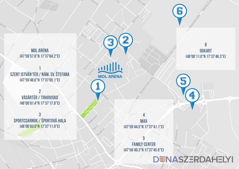 A parkolási lehetőségek (Forrás: fcdac.sk) DAC-Slovan: szurkolói információk