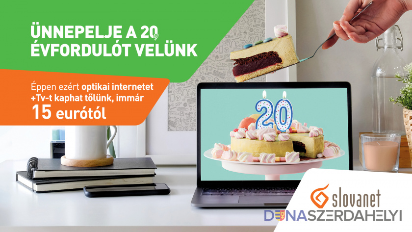 A Slovanet új kínálatában szereplő kiválasztott kötetlen internet- és TV csomagok az első félévben végig igen kedvezményes áron kaphatók. Extra TV és internet kínálat a Slovanet 20. évfordulója alkalmából