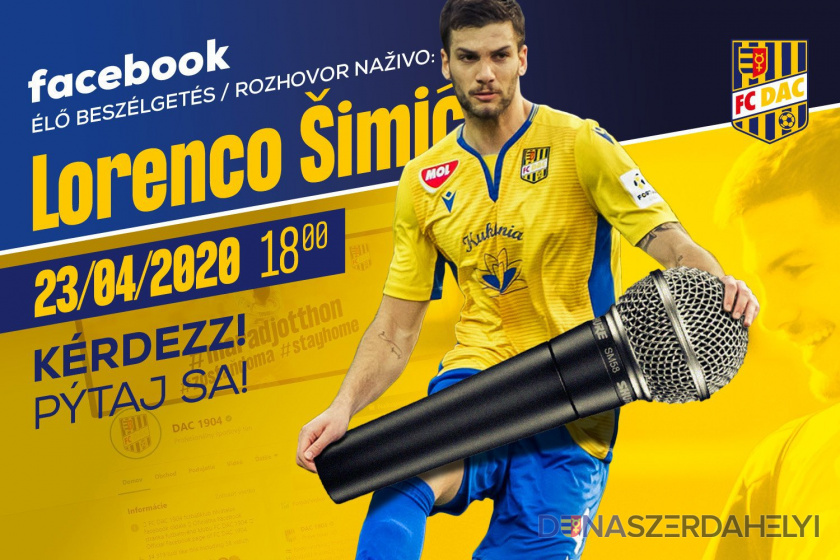 Lorenco Šimić LIVE: élő online beszélgetés a DAC védőjátékosával