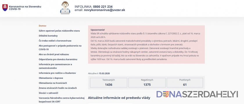 Kormányzati honlap a koronavírusról