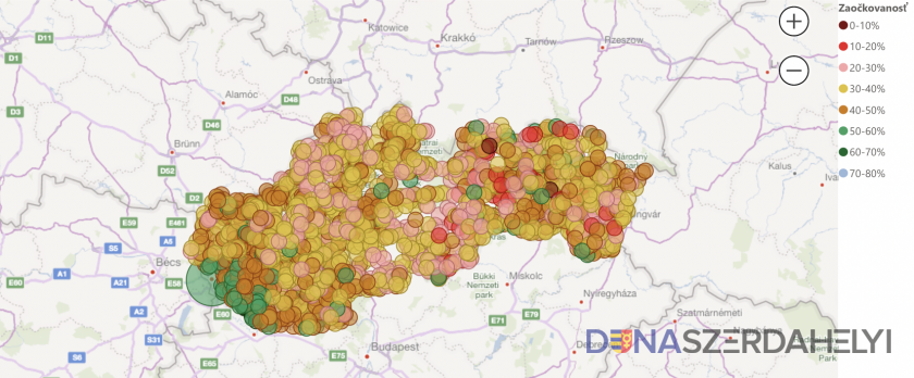 Térképre tették a települések átoltottsági adatait