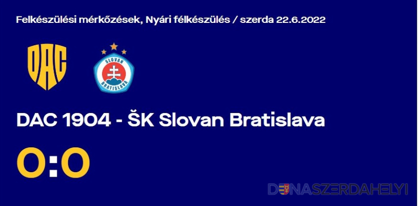 Előkészületi mérkőzésen: DAC 1904 - Slovan 0:0
