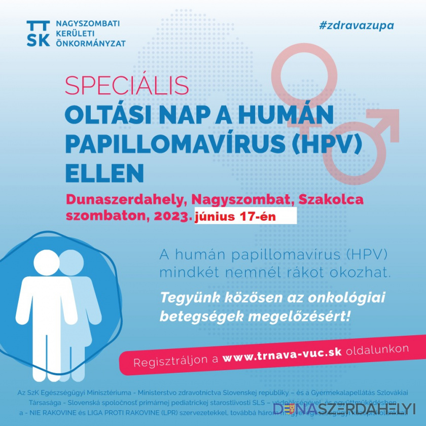 A hétvégén Dunaszerdahelyen a humán papilloma-vírus ellen oltanak – várják a regisztrációkat 