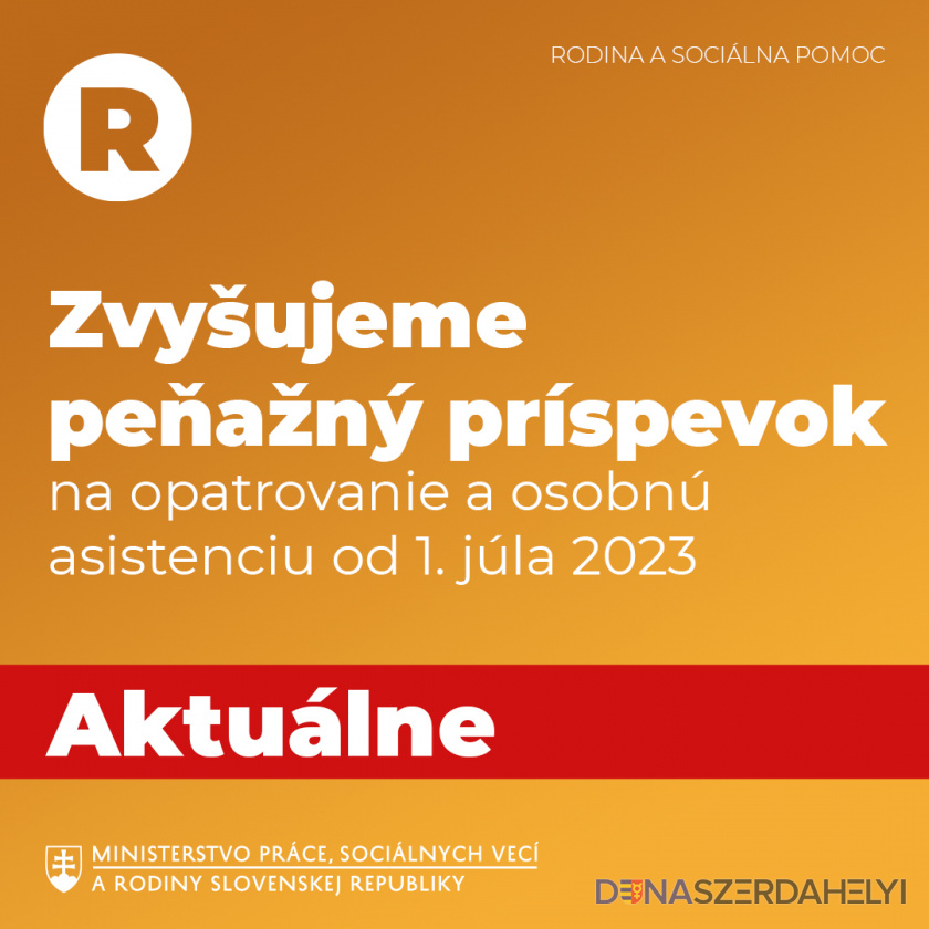 Foto: Ministerstvo práce, sociálnych vecí a rodiny SR/FB Zvýši sa príspevok na opatrovanie a osobnú asistenciu