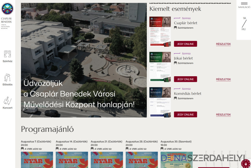 Illusztráció (dunaszerdahelyi) Megújult a csaplarkult.sk – új honlappal várja a látogatókat a dunaszerdahelyi kultúrközpont