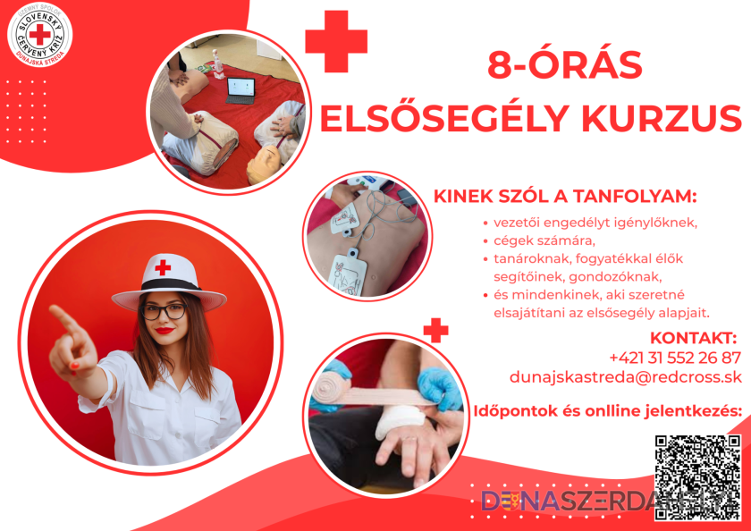 Új foglalási rendszerrel és tematikus képzésekkel indulnak az elsősegély-tanfolyamok 2026 januárjától Dunaszerdahelyen
