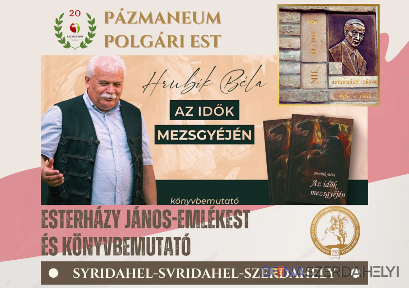 Esterházy Jánosra emlékezik és Hrubík Béla könyvét mutatja be a Pázmaneum
