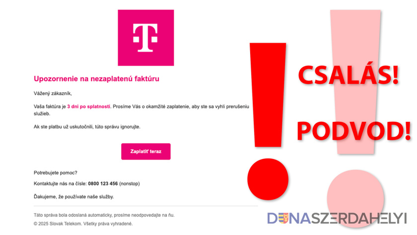 Slovak Telekom, dszi Csaló e-mailekre figyelmeztet a Slovak Telekom