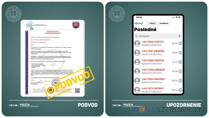 Facebook / Polícia SR Elektronikus levélben és telefonon is jelentkezhetnek csalók – figyelmeztet a rendőrség