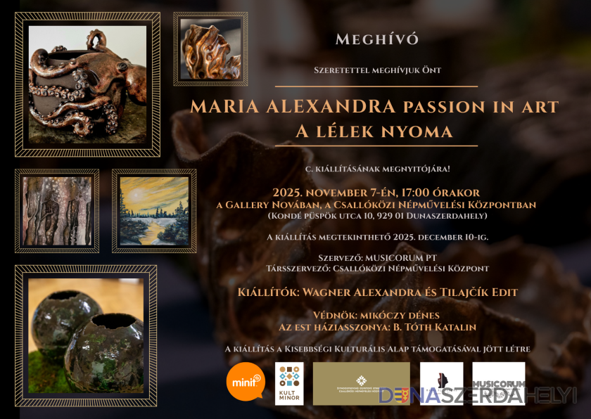 A lélek nyoma – megnyílik Maria Alexandra „Passion in Art” című kiállítása Dunaszerdahelyen