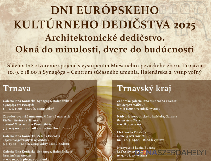 Foto: trnava-vuc.sk TTSK: Dni európskeho kultúrneho dedičstva v Trnavskom kraji sa po ročnej prestávke opäť uskutočnia vďaka užitočnej pomoci župy