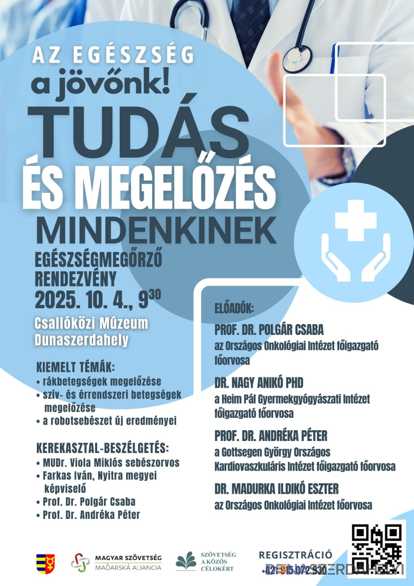 Az egészség a jövőnk – Tudás és megelőzés mindenkinek – konferencia Dunaszerdahelyen