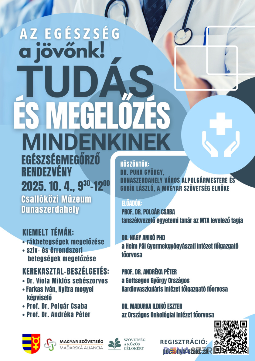 Az egészség a jövőnk – Tudás és megelőzés mindenkinek – konferencia Dunaszerdahelyen