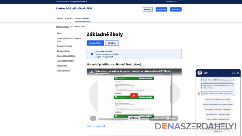 eprihlasky.iedu.sk Április 1-től indul az eJelentkezés az alapiskolák számára, a call center a húsvéti ünnepek alatt is elérhető