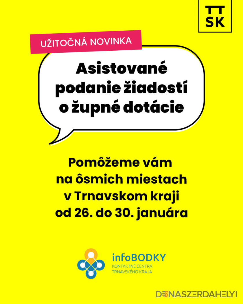 Nagyszombat megye hasznos újdonsággal áll elő a támogatások iránt érdeklődők számára: asszisztált pályázatbenyújtást kínál