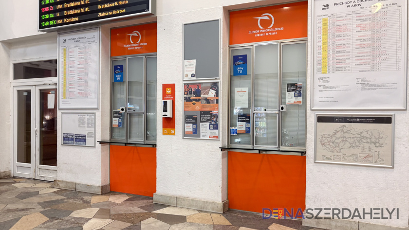 2026. február 1-jétől bezár a dunaszerdahelyi vasútállomás jegypénztára (Rózsár Vince felvétele) Február 1-jétől nem lehet vonatjegyet vásárolni a dunaszerdahelyi állomáson