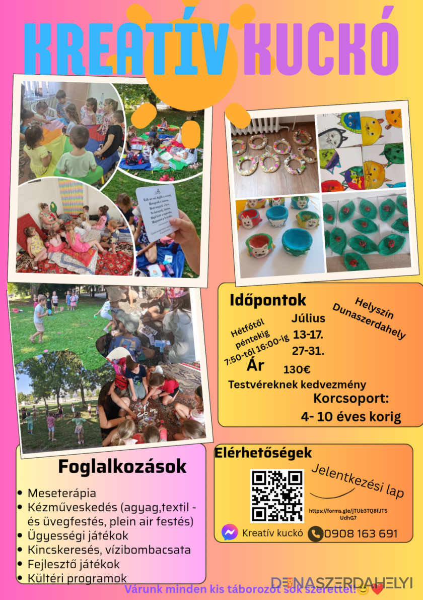 Idén is vár a Kreatív kuckó nyári tábor!