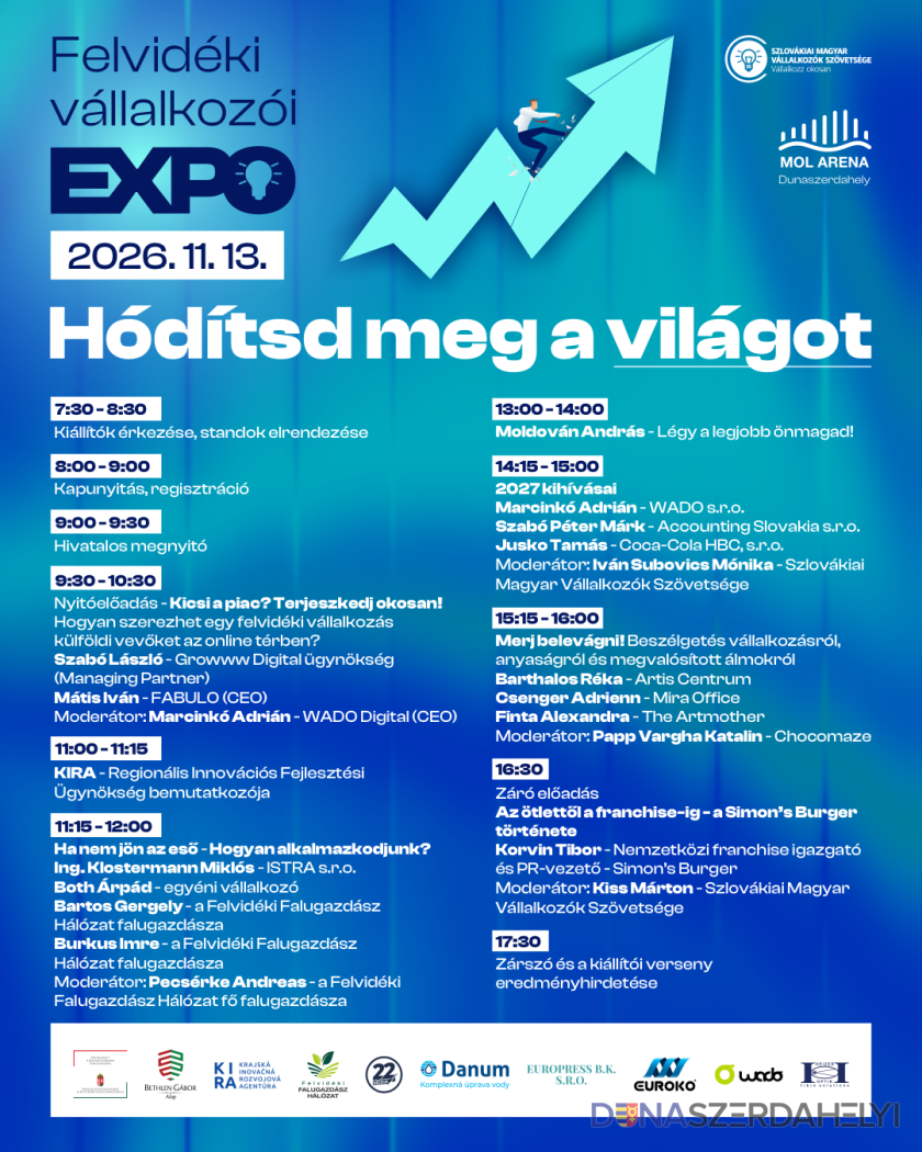 Inspiráló előadásokkal és üzleti lehetőségekkel várja a vállalkozókat a Felvidéki Vállalkozói EXPO