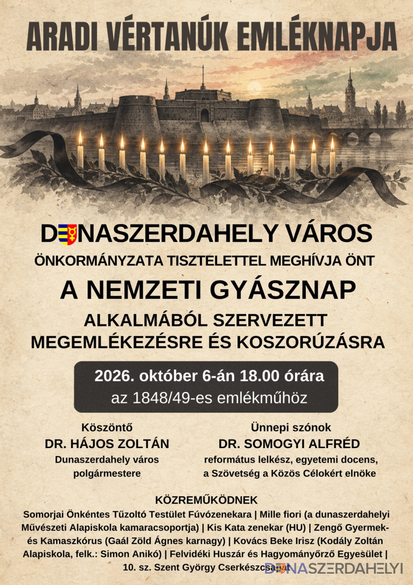 Az aradi vértanúkra emlékezünk