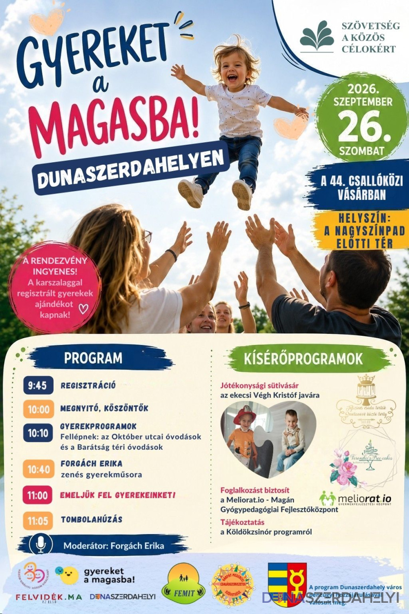 Gyereket a magasba! – családi program és jótékonysági sütivásár a Csallóközi Vásárban