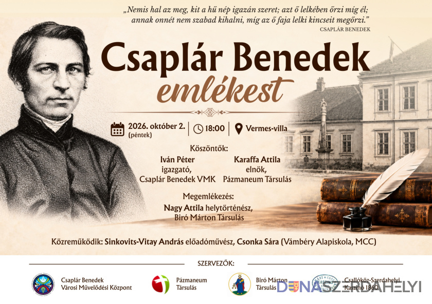 Csaplár Benedekre emlékeznek a Vermes-villában