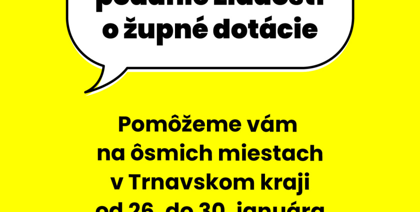 Nagyszombat megye hasznos újdonsággal áll elő a támogatások iránt érdeklődők számára: asszisztált pályázatbenyújtást kínál